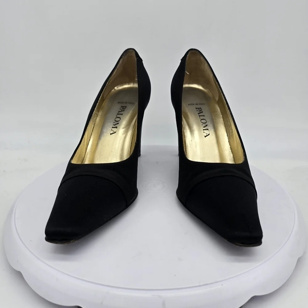 Paloma Barceló Shoe Women's 6.5 B Pumps Vintage 90s Heels Black Made In Italy